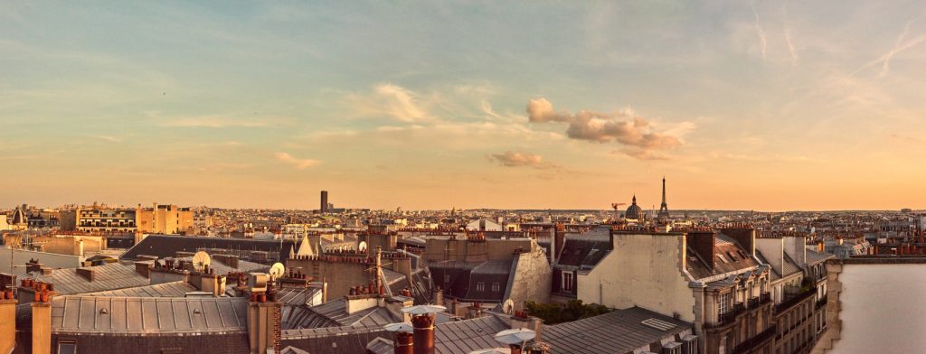 Cropped shot of historical buildings in the city of Paris, France